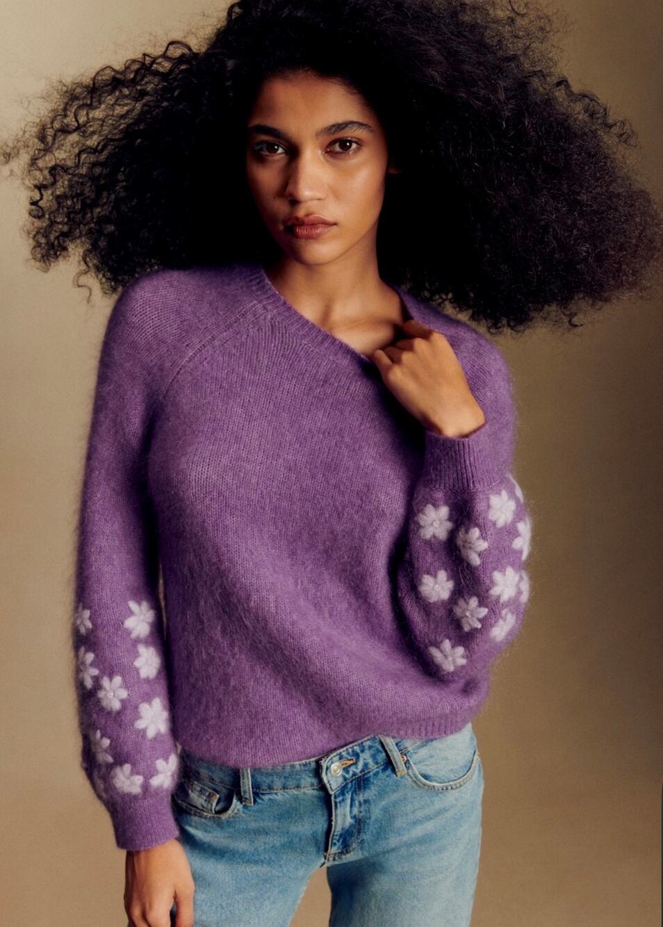 La Maille Sezane Melanie Jumper in Amethyst/Lila Size M NWOT✨